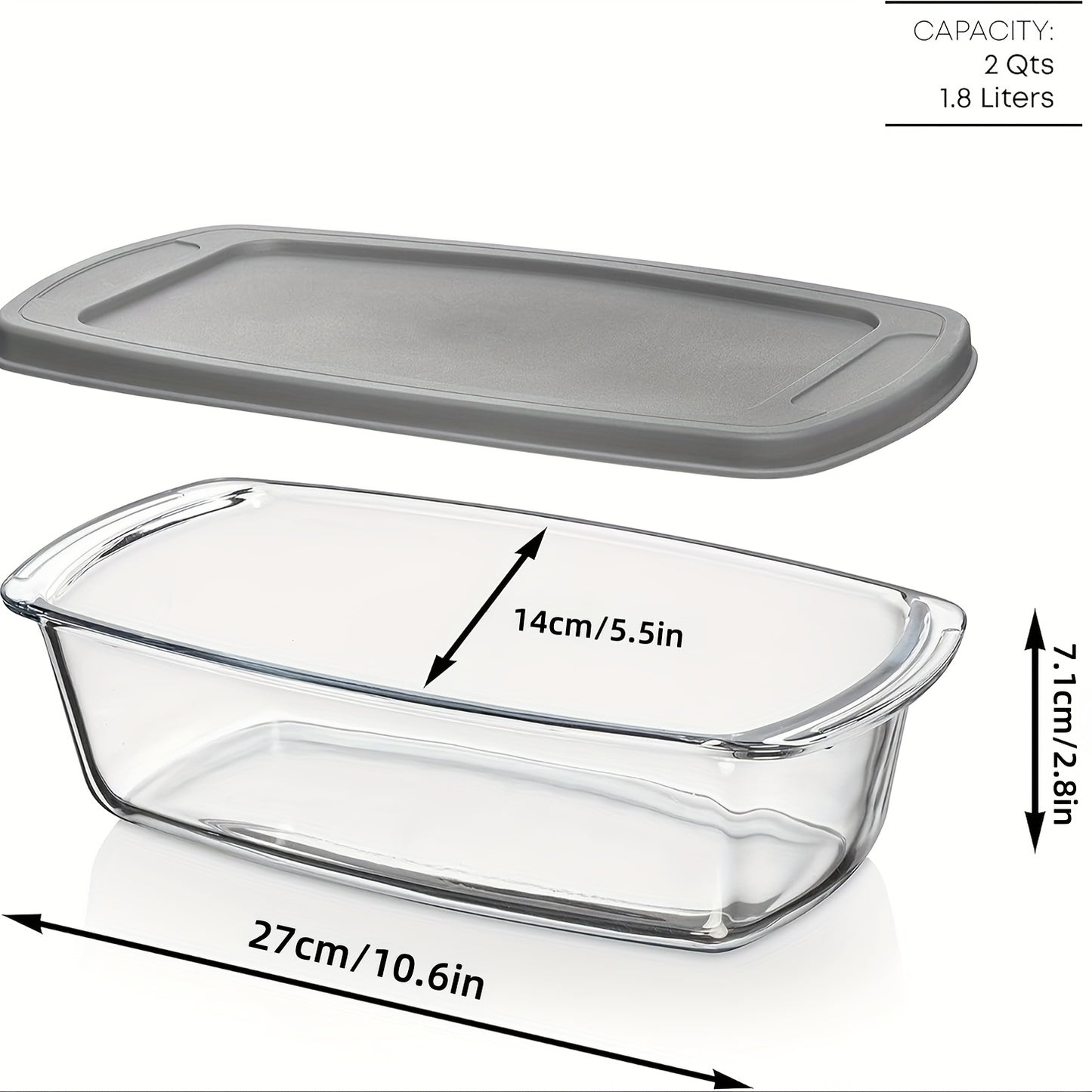 Set 2 vase de copt din sticlă borosilicată cu capace – 1.8L