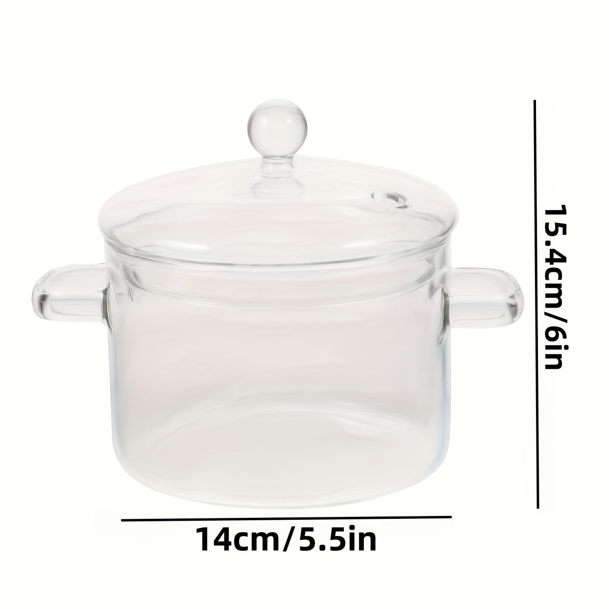 Oală din sticlă borosilicată 1.5L – rezistentă la temperaturi înalte