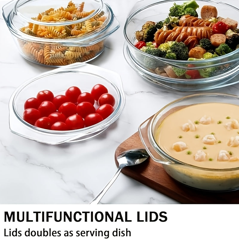 Set de 3 tăvi de copt din sticlă borosilicată – multifuncționale și elegante