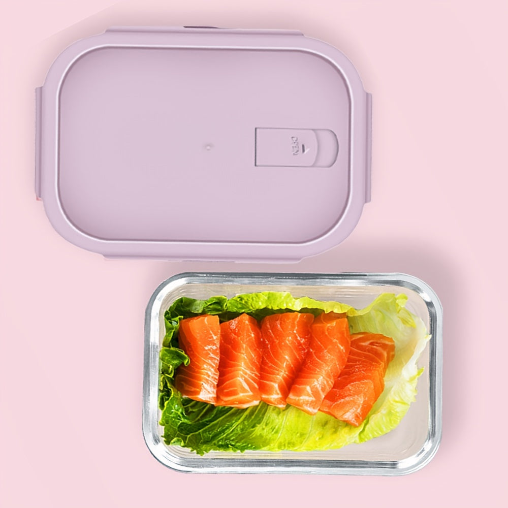 Set 3 Caserole din Sticlă cu Capace Etanșe – 640ml, Ideale pentru Prânz și Meal Prep
