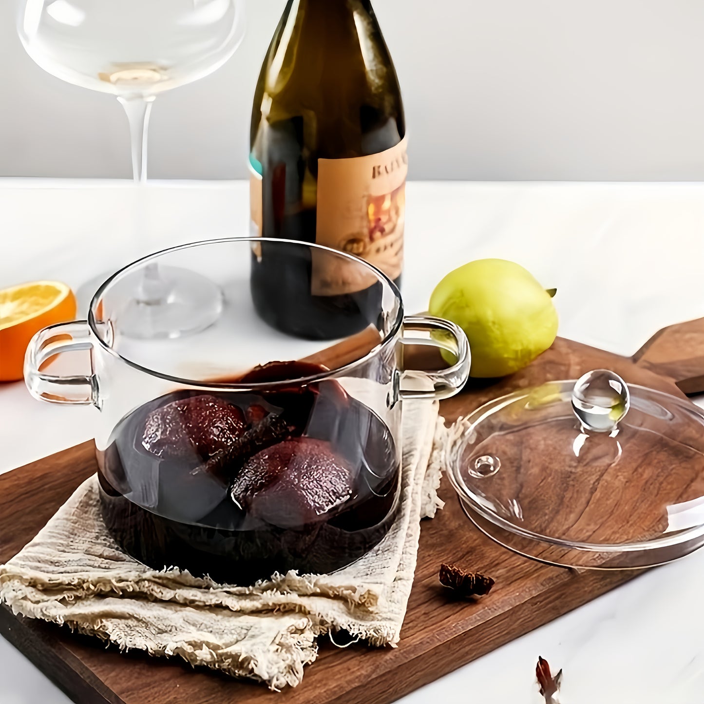 Oală din sticlă borosilicată 1.5L – rezistentă la temperaturi înalte
