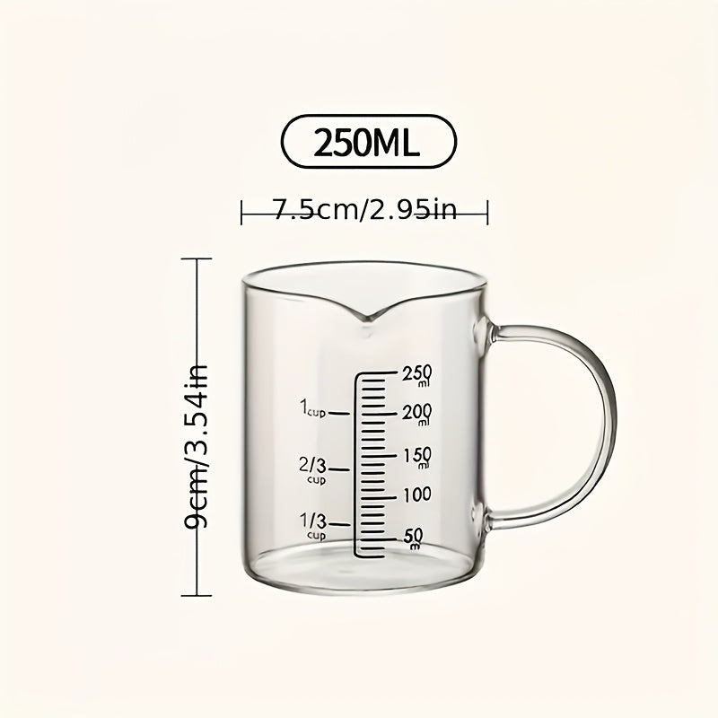 Pahar Gradat din Sticlă Borosilicată - Rezistent la Căldură, Ideal pentru Bucătărie