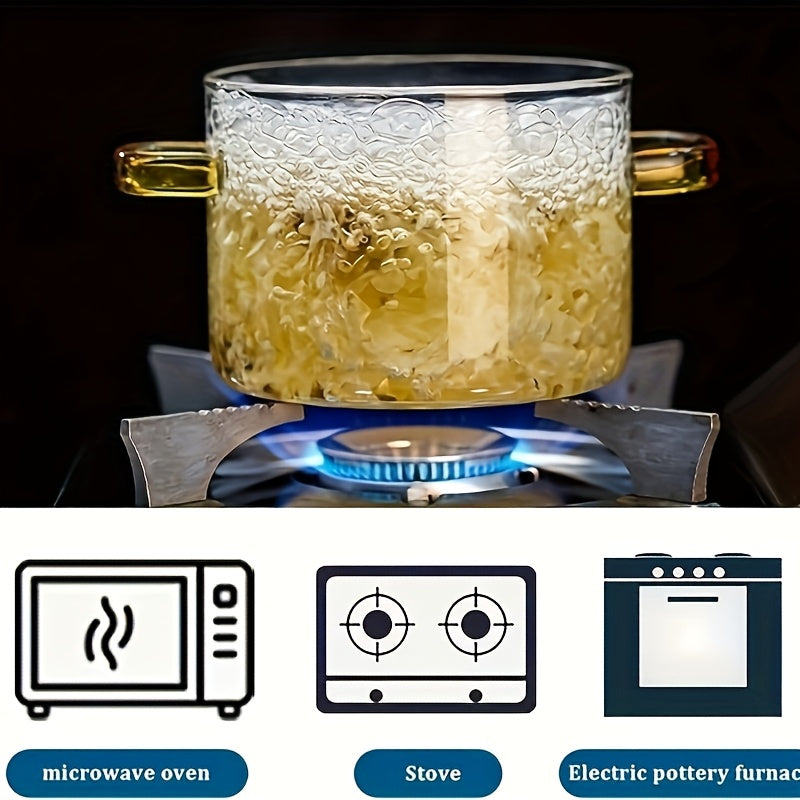 Oală din Sticlă Borosilicată 1600ml – Design Elegant & Rezistență Termică