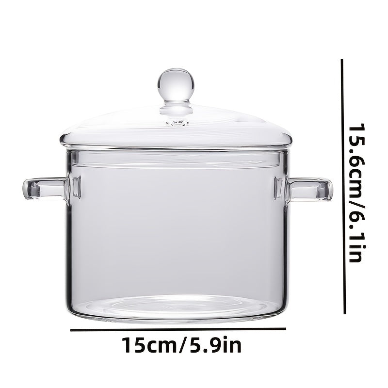 Oală din sticlă borosilicată 1.5L – rezistentă la temperaturi înalte
