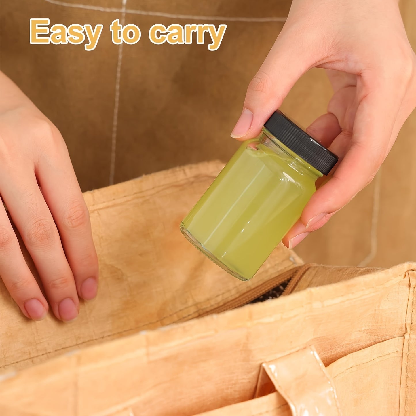Set 8 Borcane din Sticlă cu Capace – Ideal pentru Ginger Shots, Sucuri, Uleiuri și Depozitare