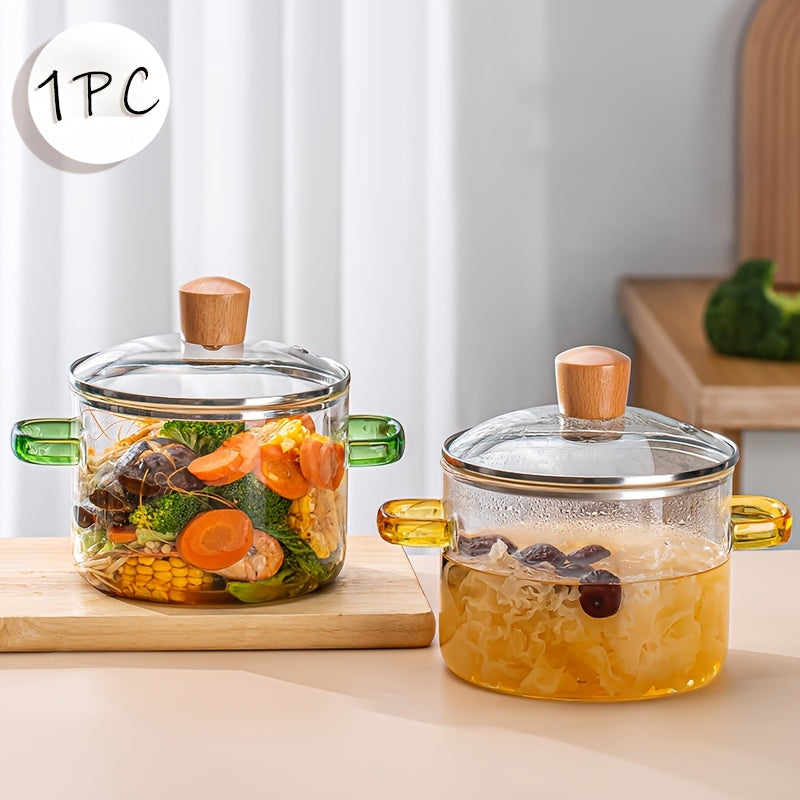Oală din Sticlă Borosilicată 1600ml – Design Elegant & Rezistență Termică