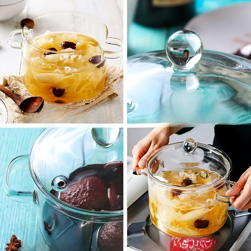 Oală din sticlă borosilicată 1.5L – rezistentă la temperaturi înalte