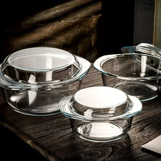 Set de 3 tăvi de copt din sticlă borosilicată – multifuncționale și elegante