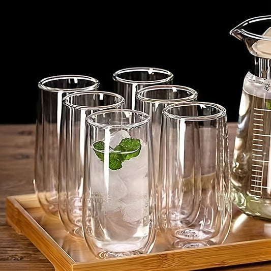 Set de 4 Pahare Termorezistente cu Perete Dublu – Sticlă Borosilicată Premium