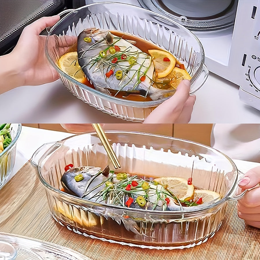 Vas Oval din Sticlă Borosilicată cu Capac - 1800ml