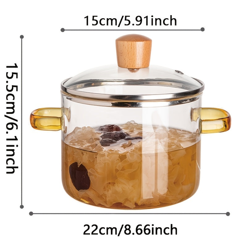 Oală din Sticlă Borosilicată 1600ml – Design Elegant & Rezistență Termică