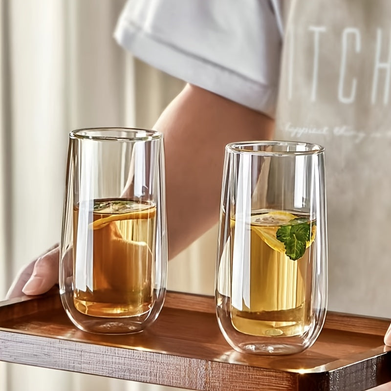 Set de 4 Pahare Termorezistente cu Perete Dublu – Sticlă Borosilicată Premium