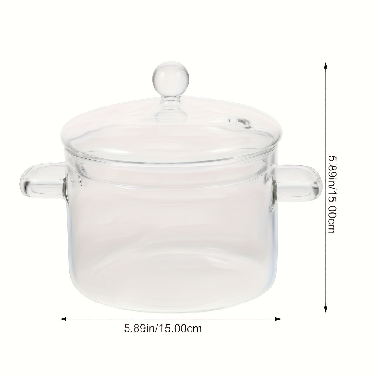 Oală din sticlă borosilicată 1.5L – rezistentă la temperaturi înalte