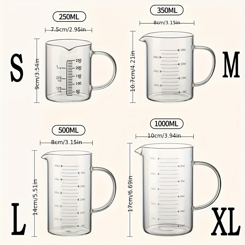Pahar Gradat din Sticlă Borosilicată - Rezistent la Căldură, Ideal pentru Bucătărie