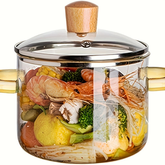 Oală din Sticlă Borosilicată 1600ml – Design Elegant & Rezistență Termică