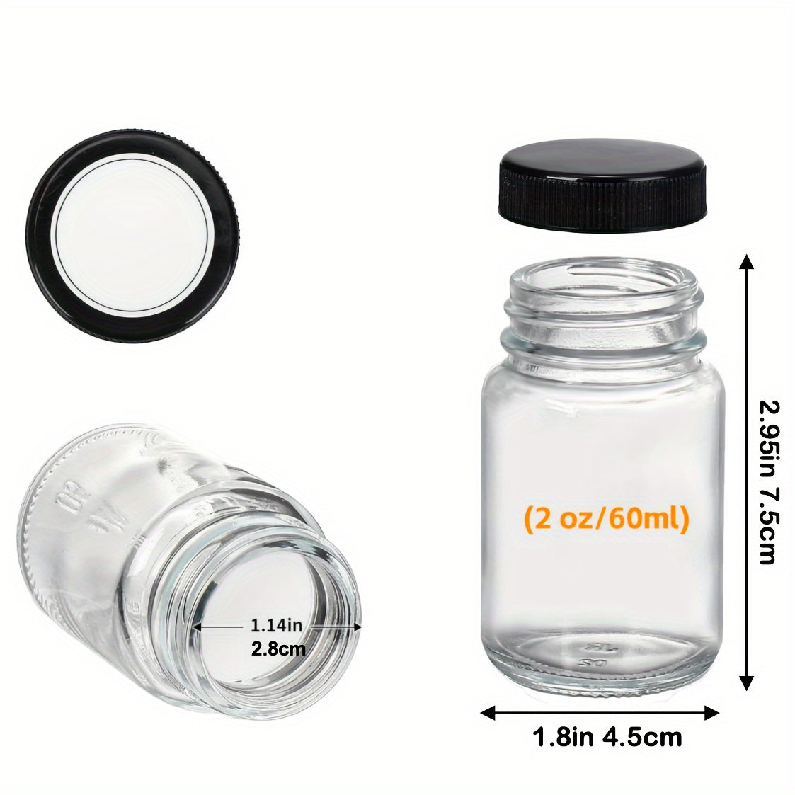 Set 8 Borcane din Sticlă cu Capace – Ideal pentru Ginger Shots, Sucuri, Uleiuri și Depozitare
