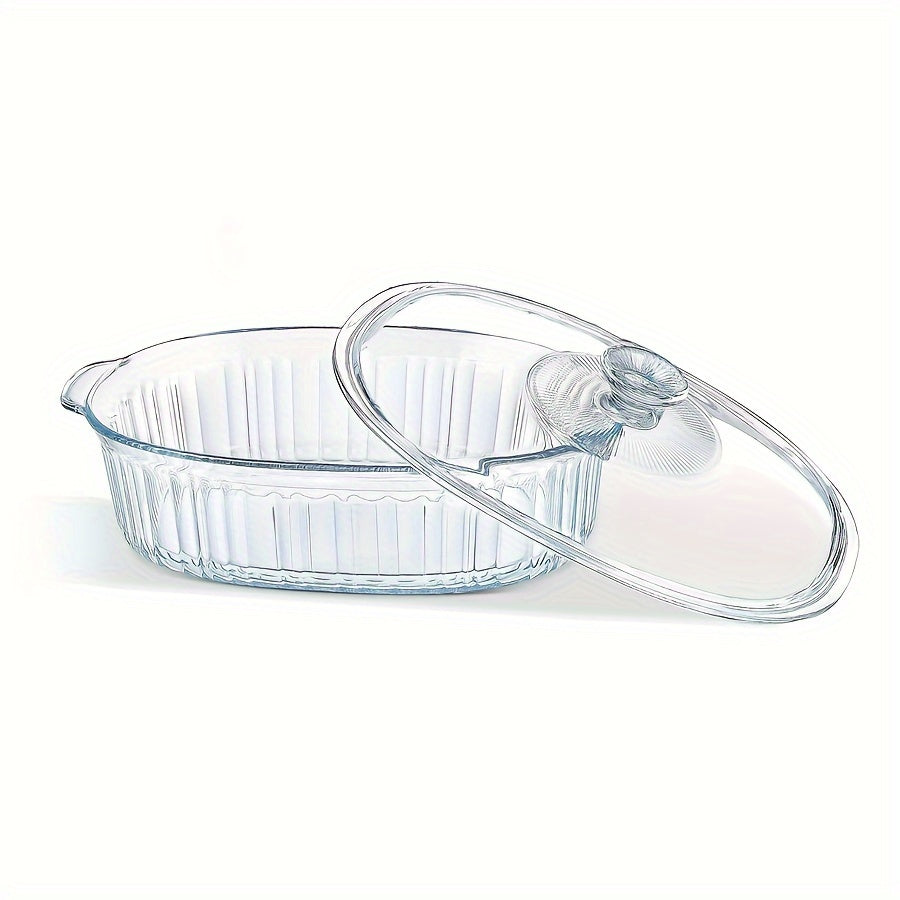 Vas Oval din Sticlă Borosilicată cu Capac - 1800ml