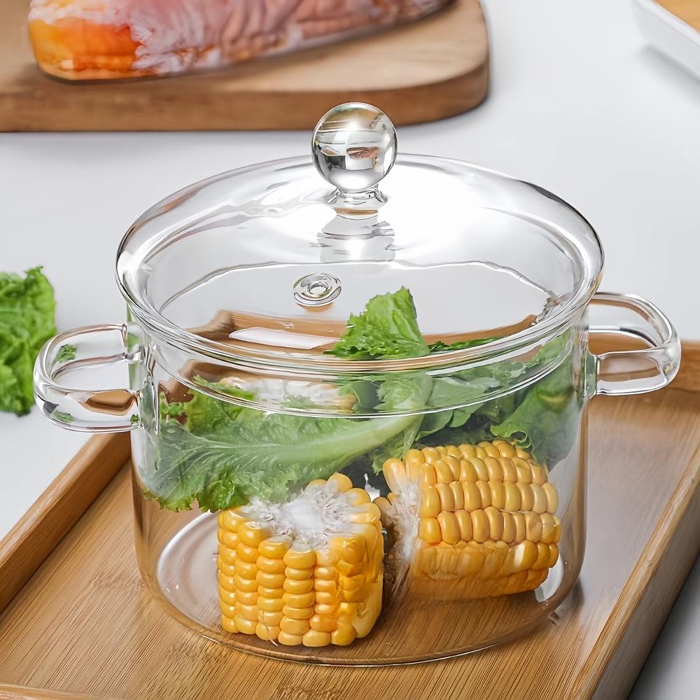 Oală din sticlă borosilicată 1.5L – rezistentă la temperaturi înalte